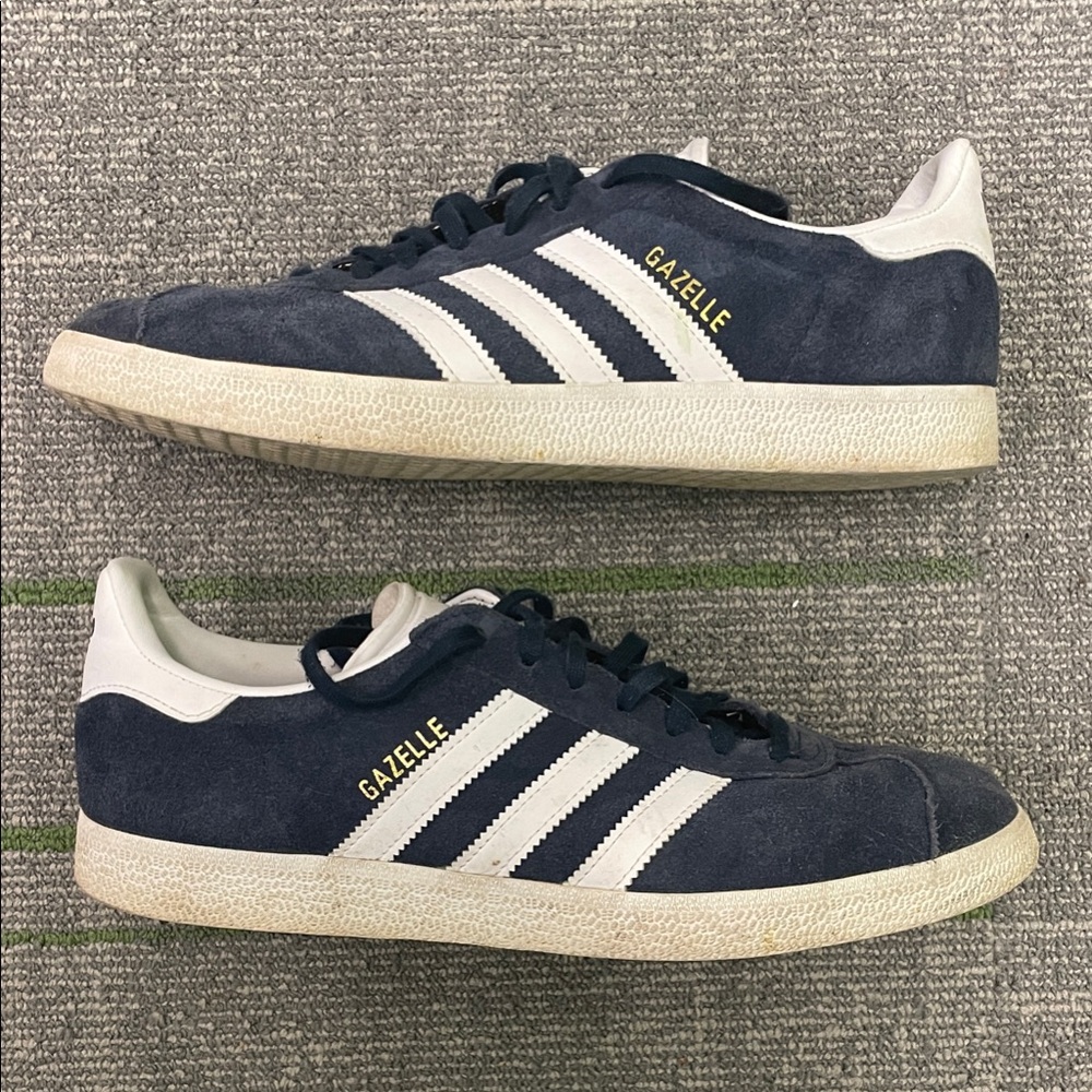 Adidas Gazelle Dark Blue and White Shoes